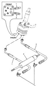 Power Steering Cylinder And Hydraulic Lines Diagram and Parts List for 2284 864501-899000-145734100-146734100-14A734100 Cub Cadet Lawn Tractor